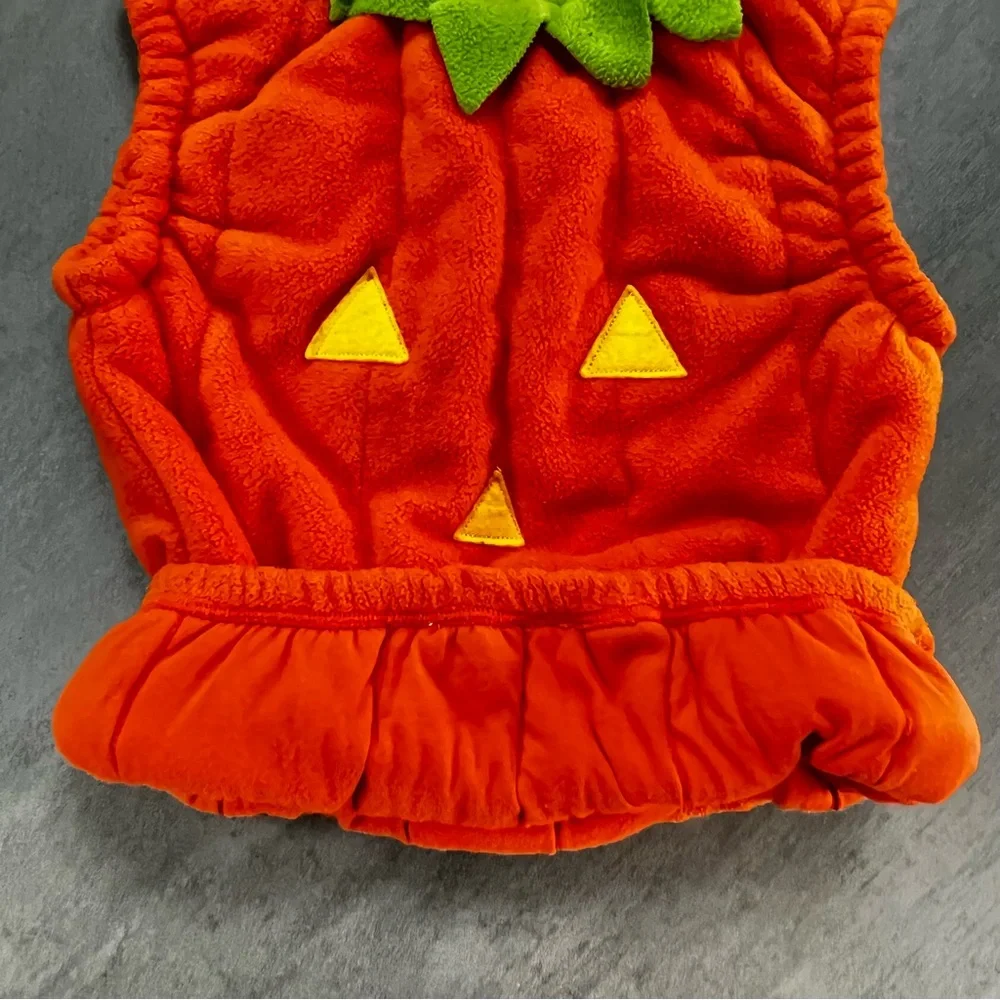 Vintage 2001 Gymboree 24 Months - 3T Pumpkin Kids Halloween Fleece Costume & Cap